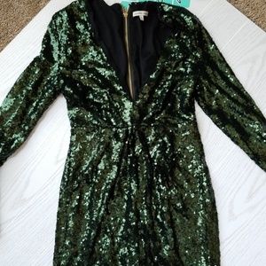 Medium Sequin Holiday Green Dress